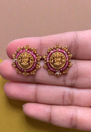 Beautiful studs with Laxmi Devi motive